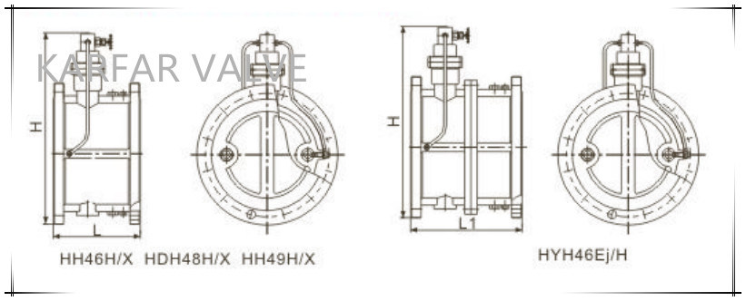 (HH46X/H) Buffer Slow Shut Butterfly Clapper Non Return Check Valve