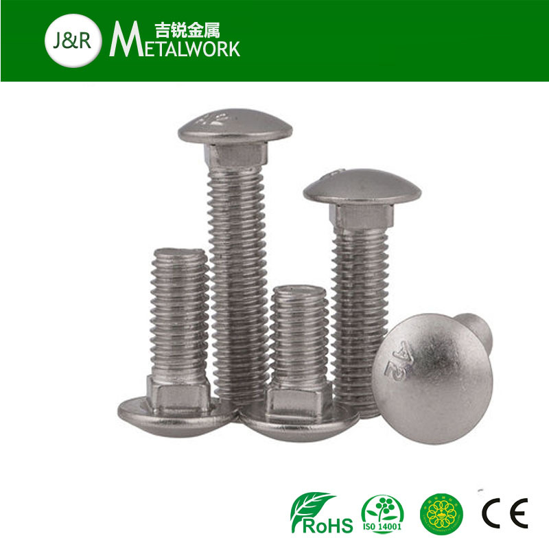 SUS304 SUS316 Stainless Steel Mushroom Head Square Neck Coach Bolt