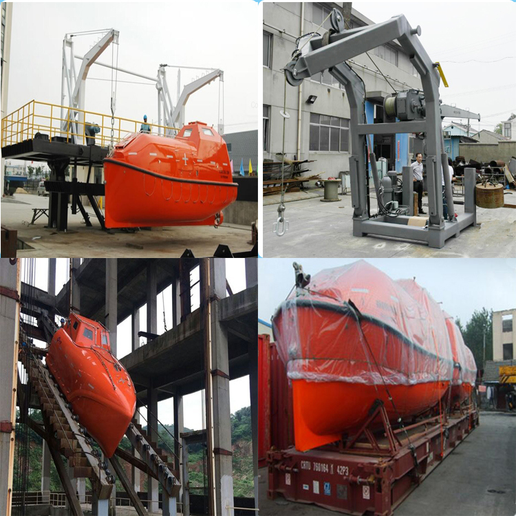 Quality Partially Enclosed Life Boat with Lifeboat Davit Solas Approved for Sale