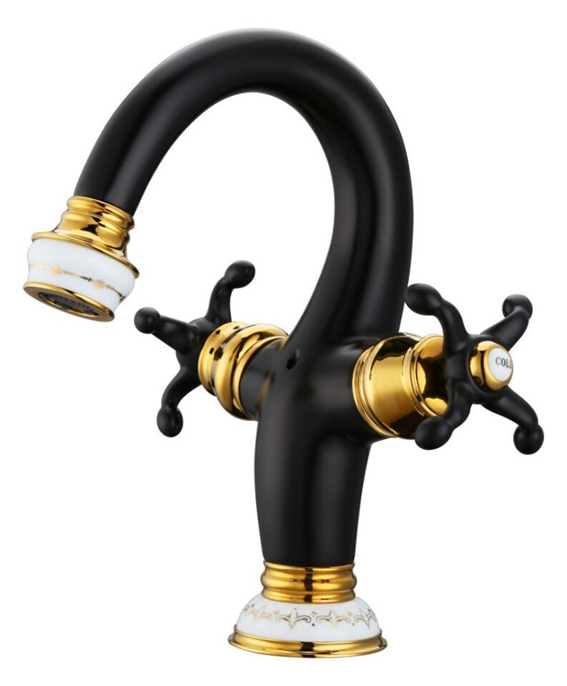 Luxury Double Handle Brass Bathroom Zf-803 Basin Mixer Faucet