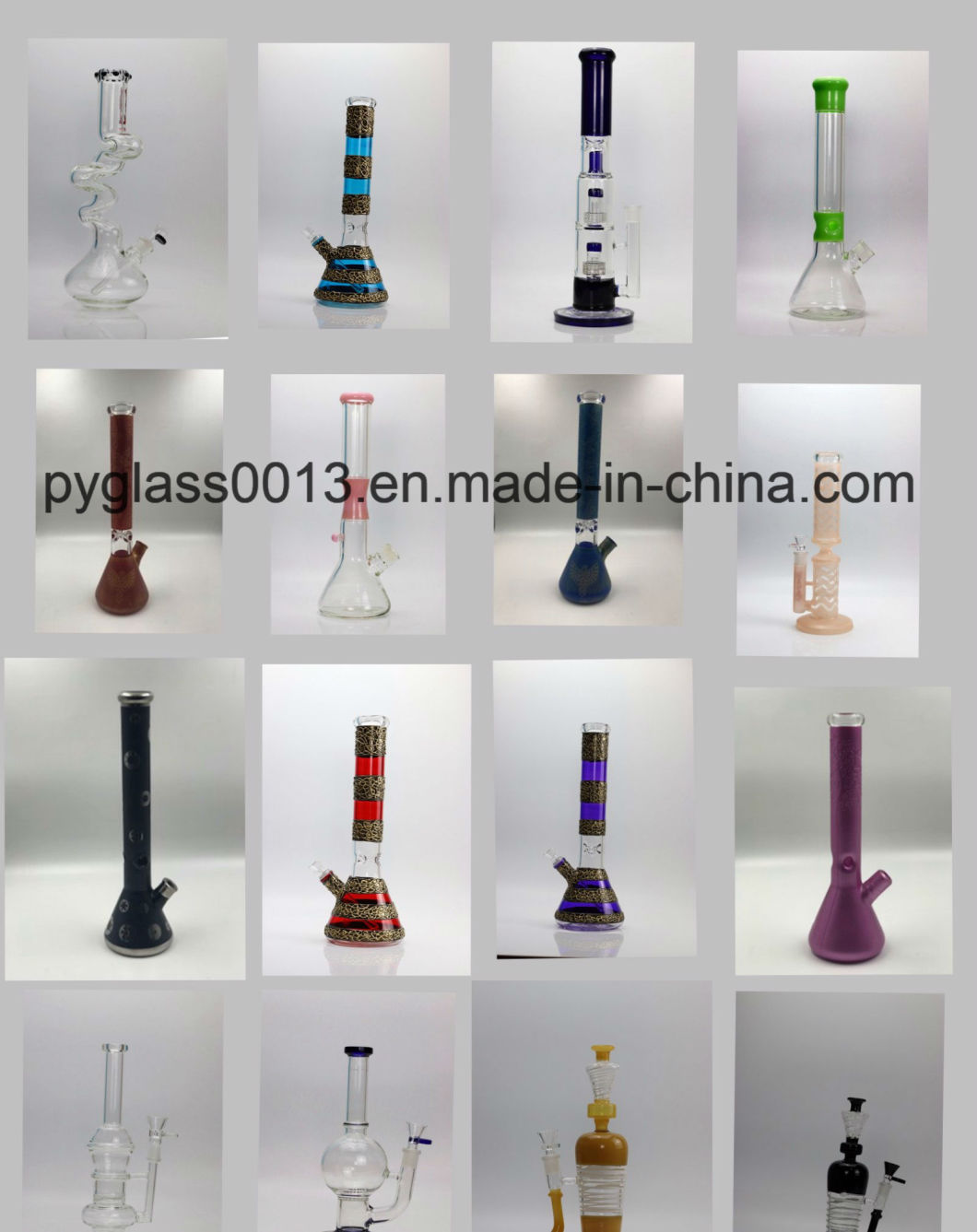 New Decals Glass Water Pipe 9mm Beaker Glass Pipe Factory Sale