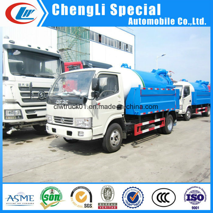 Dongfeng 3000liters Vacuum Truck 3cbm Sewage Suction Truck with Pressure Tank