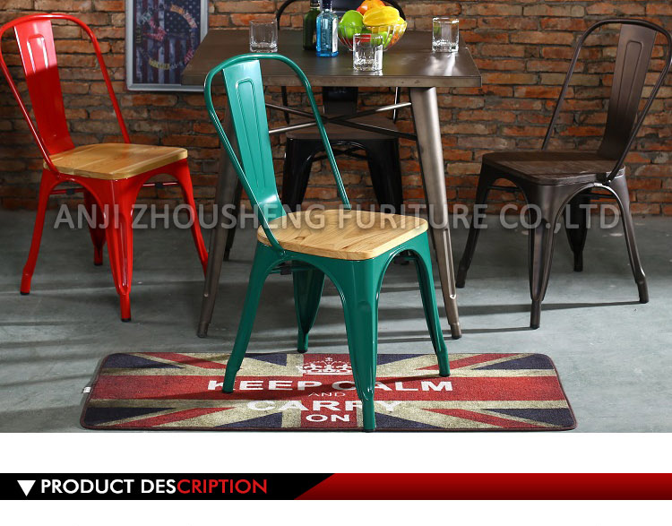 Dhp Fusion Metal Dining Antique Chair with Wood Seat Antique Copper