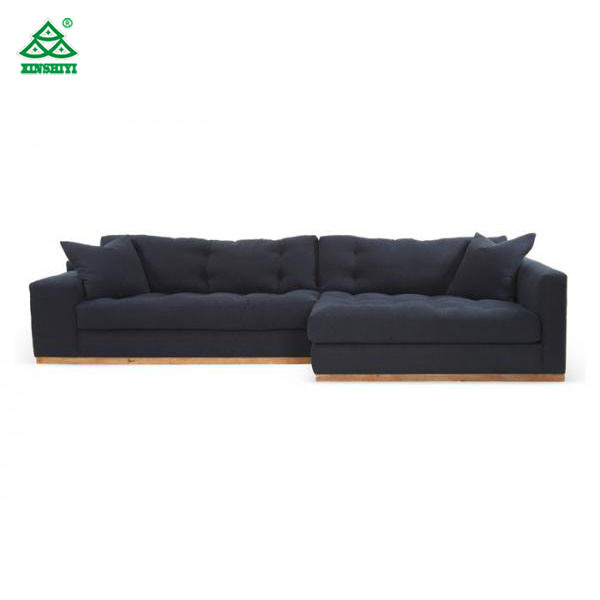 Black L Shaped Wooden Sofa Designs Long Fabric Sectional Sofas