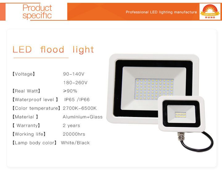 LED Floodlight Lighting with 10W 20W 30W 50W 70W 100W 150W IP65 SMD Full Power Outdoor