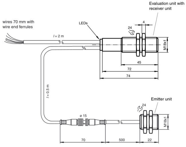 Ultrasonic Double Sheet Sensor (UDC-18GM-400-3E1)