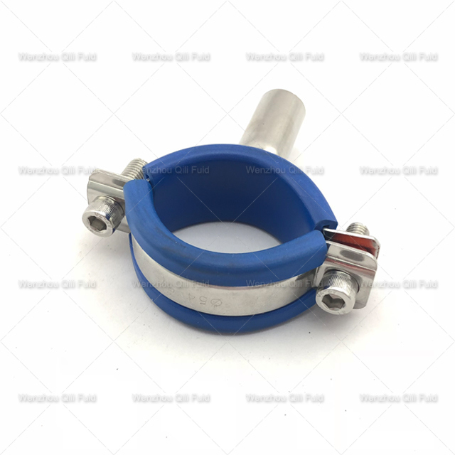 Sanitary Stainless Steel Tube Hanger with Blue Plastic