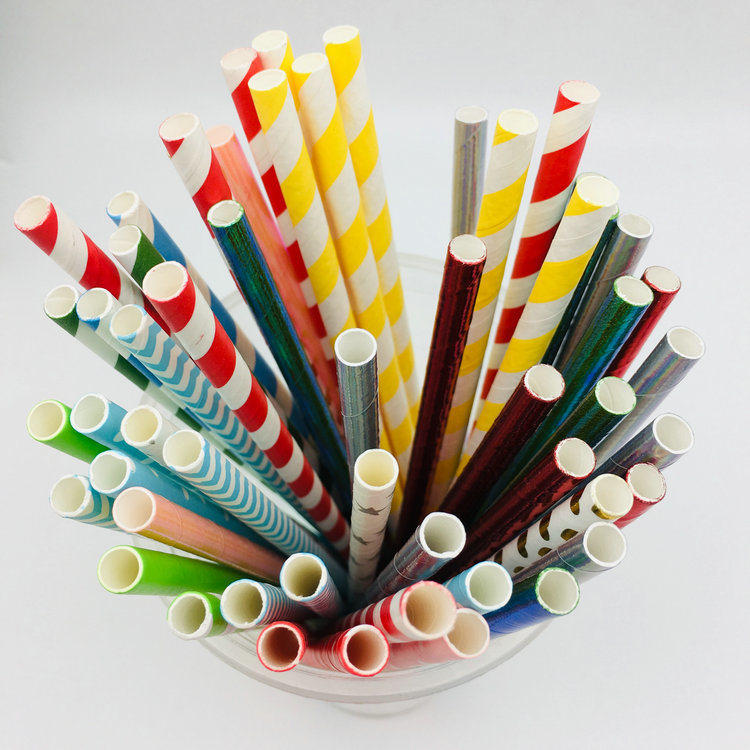 Food Grade Star Printed Party Paper Drinking Straw