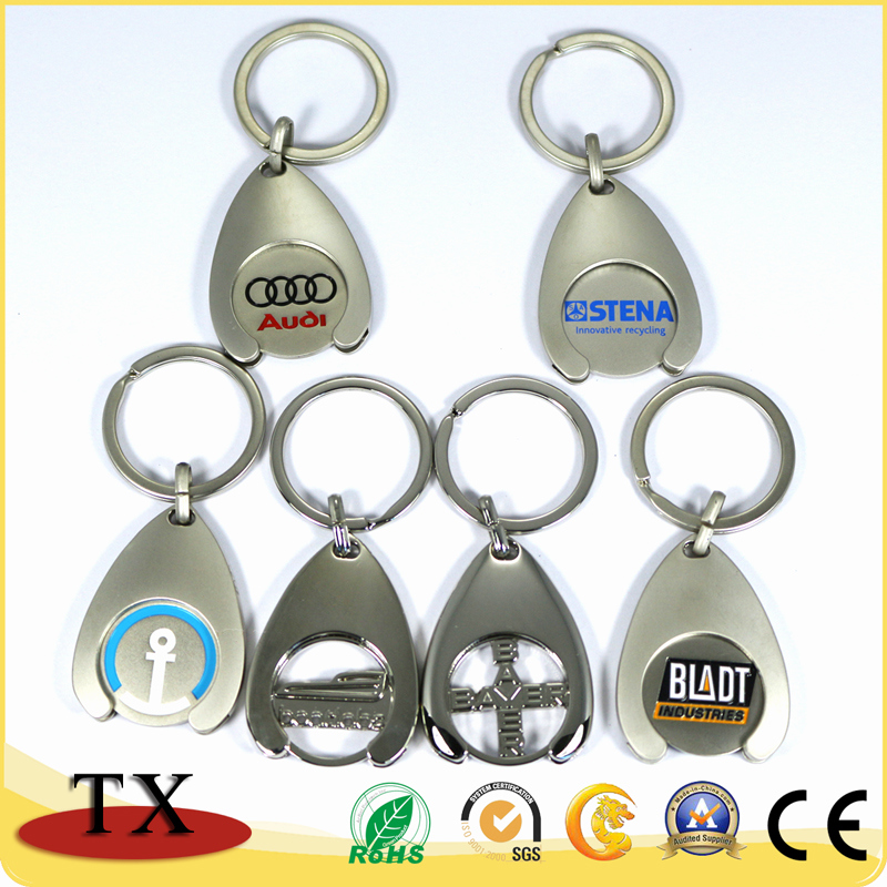 Personalized Zinc Alloy Metal Trolley Token Coin Key Chain