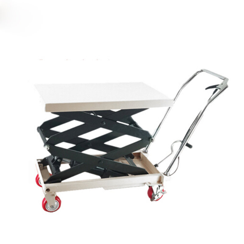 1.7m Warehouse Trolley Manual Hydraulic Scissor Lift Cart