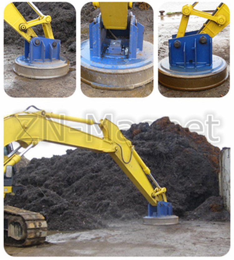 Steel Scrap Lifter Magnet for Excavator Installation Used in Scrap Yard Emw-165L