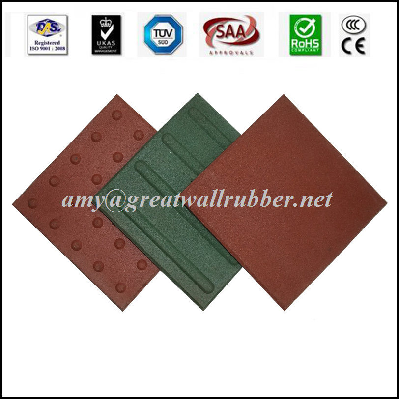 Public Sidewalk Rubber Paver Tile / Outdoor Playground Rubber Floor Mat