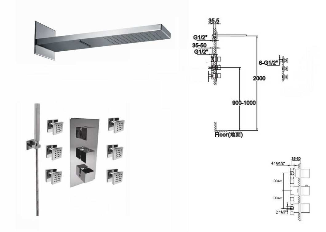 Waterfall and Rainfall Shower Head