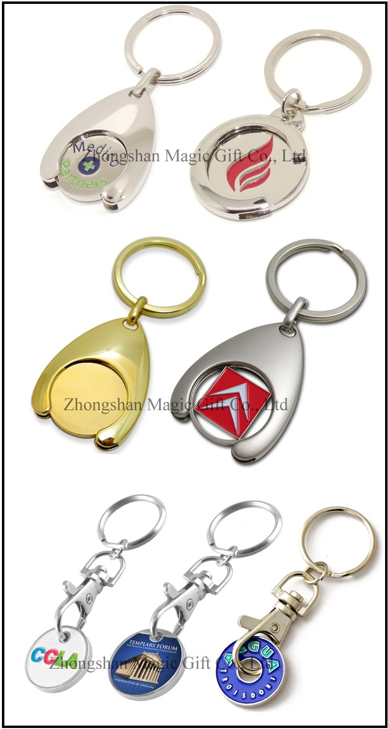 Hot Sales Promotional Trolley Coin Metal Keychain