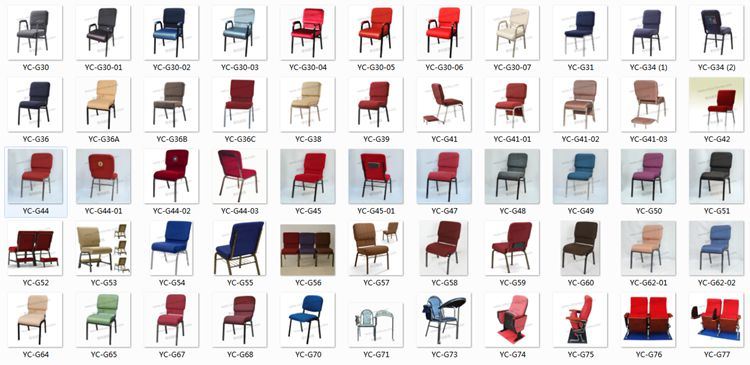 Yc-G30 Hot Sale Wholesale Dining Chair Metal Stacking Church Chair