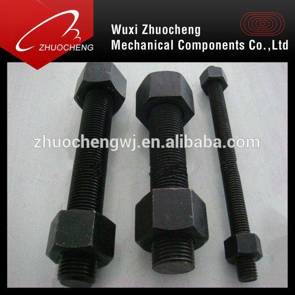 Alloy Steel Black ASTM A193 B7 Stud Bolts with Nuts and Washers