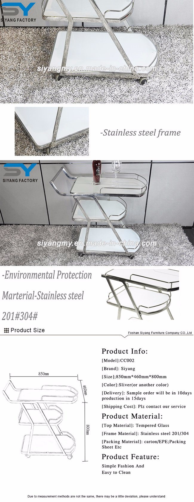 Stainless Steel Hospital Instrument Trolley for Sale