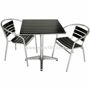 Garden Aluminum Plywood Patio Dining Furniture Set (PWC-350)