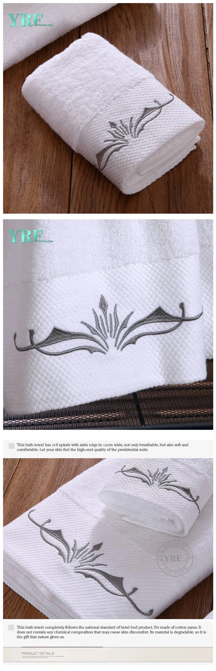 Thin White Cotton Bath Towels Luxury Gift Set Dobby Towel