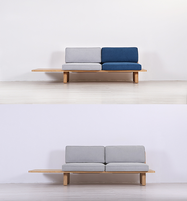 Modern Nordic Style Leisure Wooden Fabric Sofa for Apartment