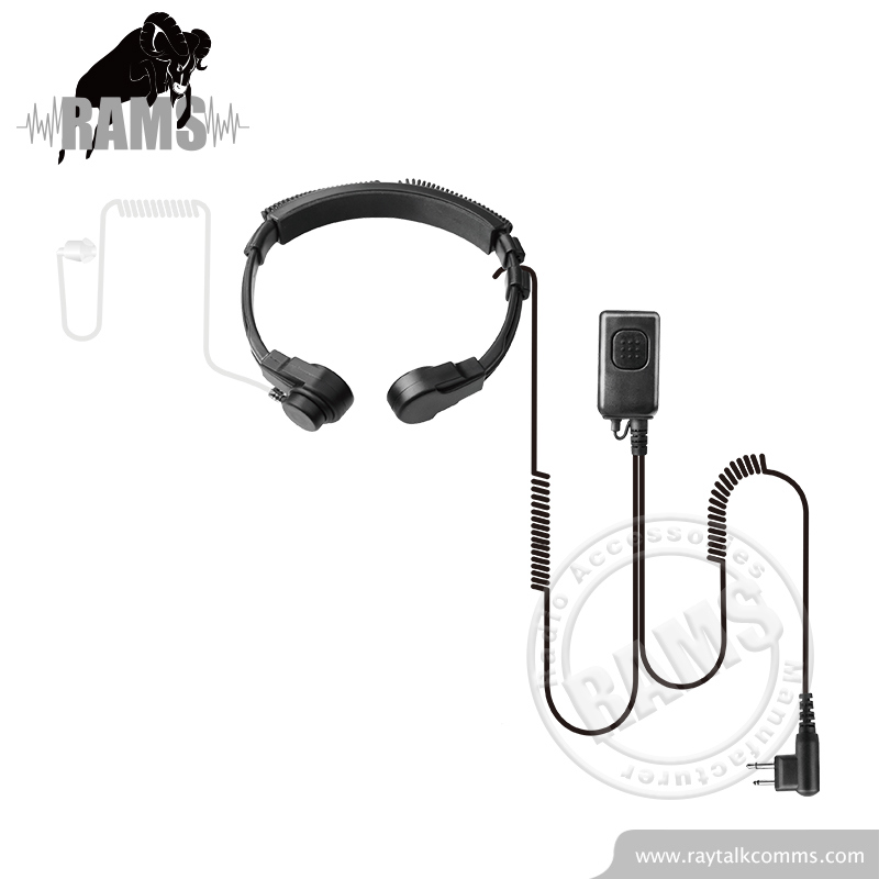 Heavy Duty Throat Microphone Headset with Big Round Ptt Rtm-054050