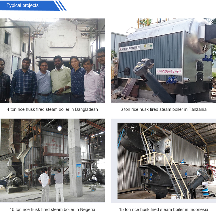 Chaudière à vapeur alimentée par balle de riz à la biomasse industrielle Nigeria Industrial Biomass Rice Husk Fired Steam Boiler Nigeria