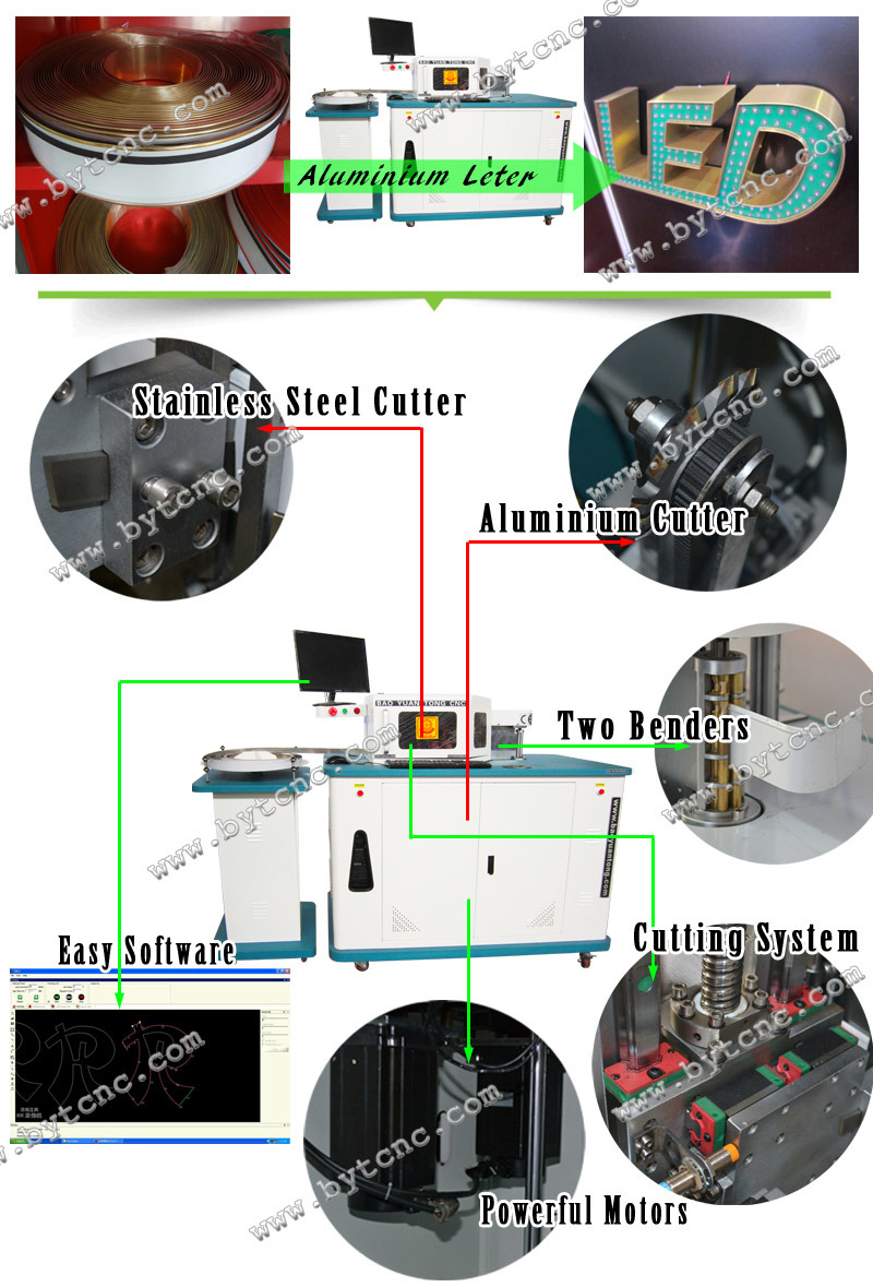 Bytcnc-16 Multifunction Aluminum Stainless Steel Channel Letter Bending Machine