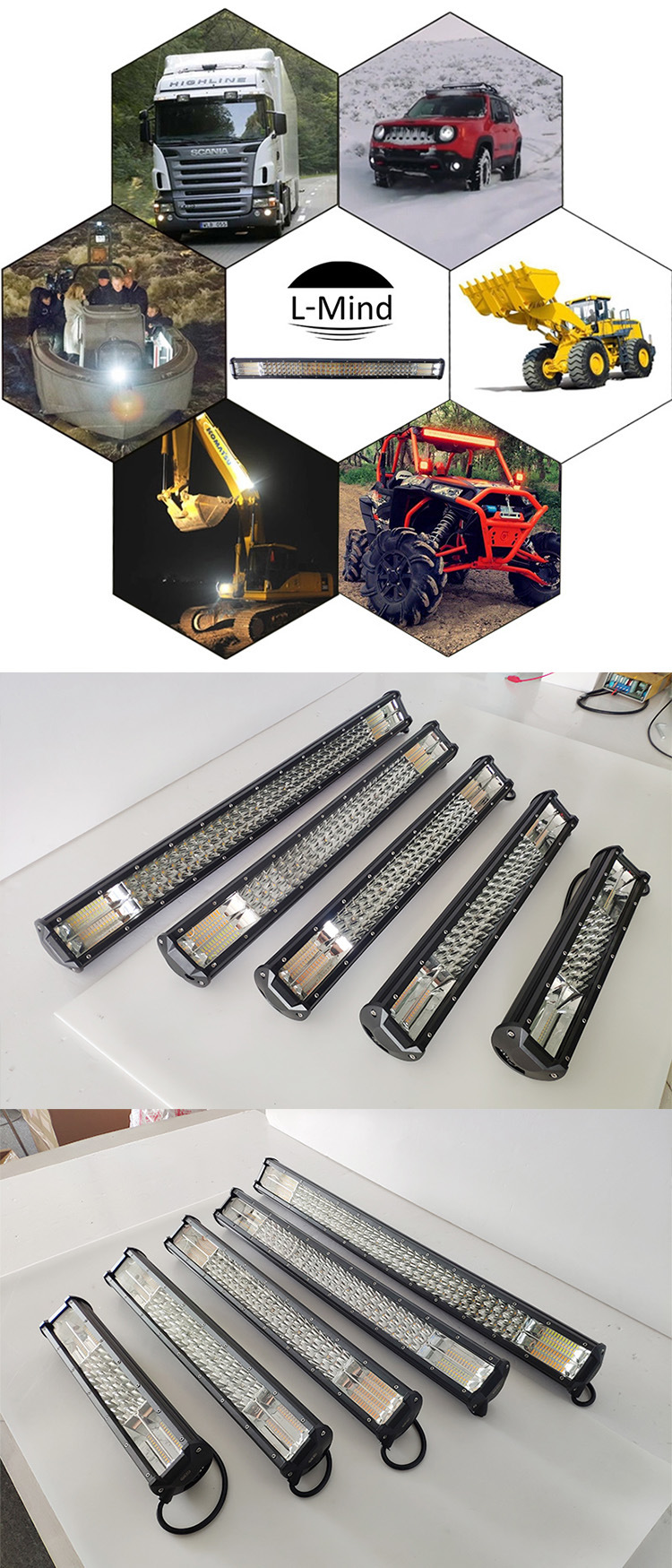 50 Inch Wholesale Free Shipping Aurora Waterproof Jeep Wrangler Fog LED Warning Light Bar