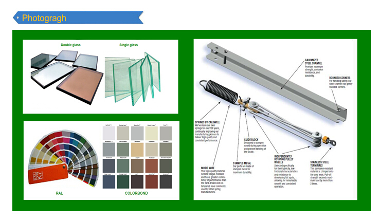 Single Glazed Aluminum Single Hung Window, Aluminum Window