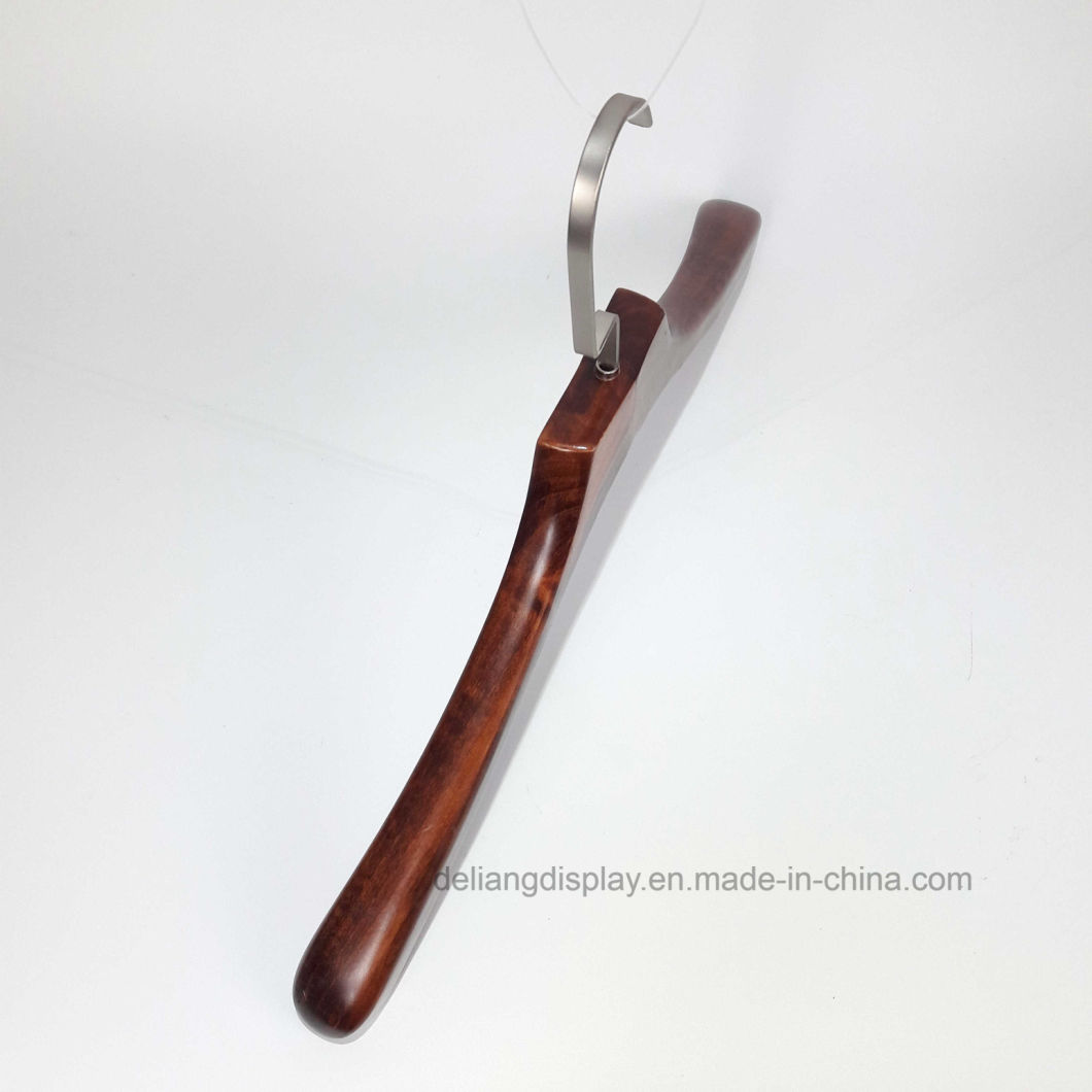 Lotus Wood Coat Hangers in Glossy Red Brown for Male