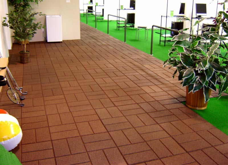 Factory Customized Anti-Slip Outdoor Reach Approved Rubber Flooring Tiles Pathway for Park