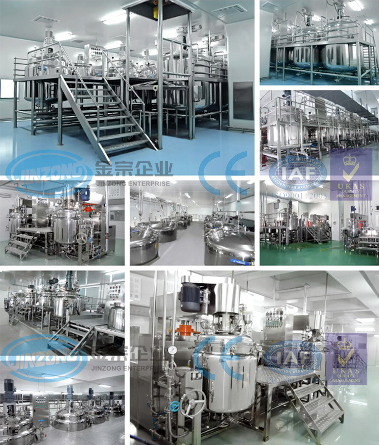 PLC Control Electric Heating Cream Ointment Skin Care Products Cosmetic Manufacturing Machinery Emulsion Making Equipment, Cosmetic Mixing Machine