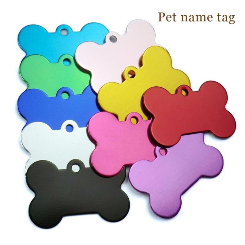 Bone Shape Engraving Multiple Languages Pet Cat Dog Collar Stainless Steel ID Tag Card Customized Tag Pet Products