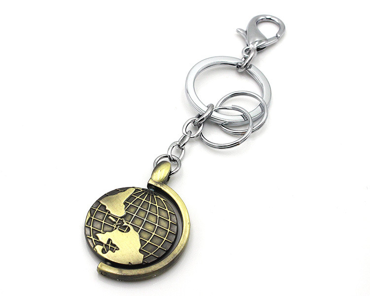 Wholesale Custom Logo Globe Shape Metal Key Chain