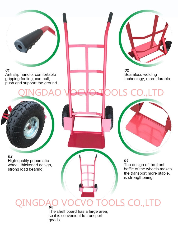 Factory Supply Pneumatic Wheel Hand Trolley for Warehouse Use