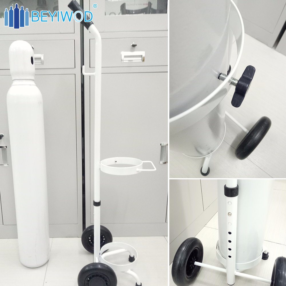 Adjustable Cylinder Trolley Medical Cart for Hospital Use