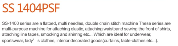4 Needle Flat-Bed Double Chain Stitch Sewing Machine
