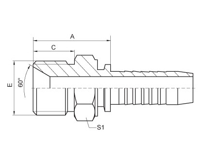 Bsp Male60Â° Cone Seat Hydraulic Fitting