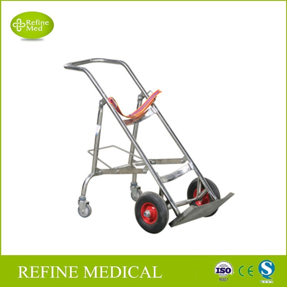 E-52 Medical Equipment Stainless Steel Oxygen Bottle Trolley