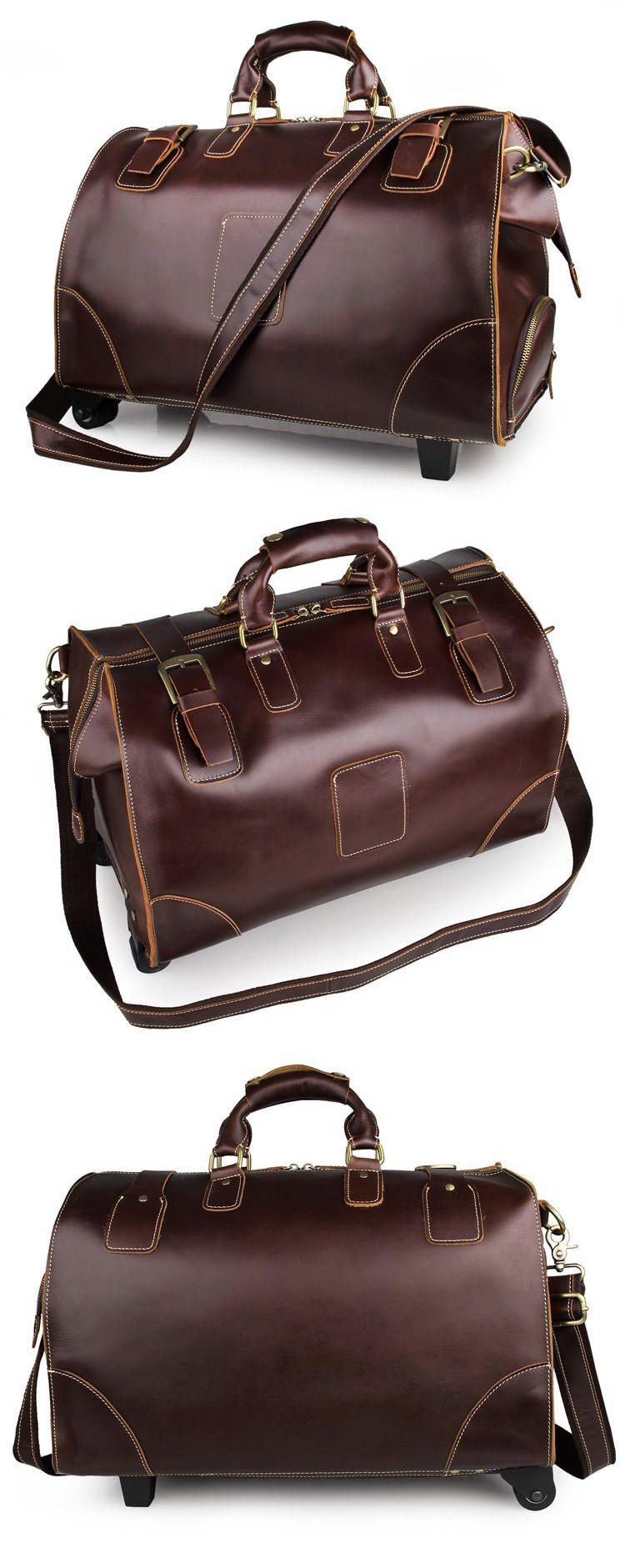 OEM Branded High Quality Vintage Leather Doctor Bag Trolley Bag