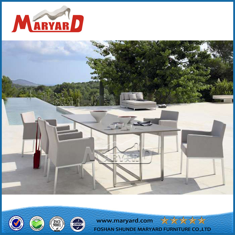 Hot Sale Stainless Steel Frame Outdoor Furniture Table Set