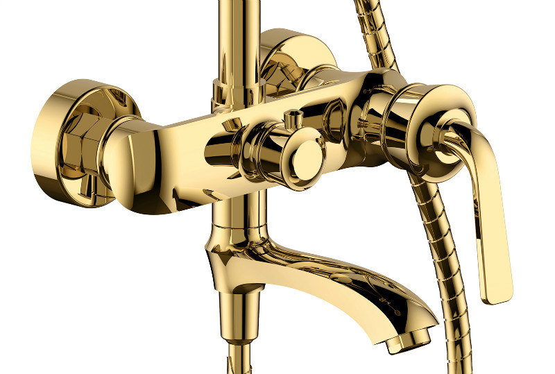 Luxury Shower Bath Panel Set Brass Bathtub Faucet