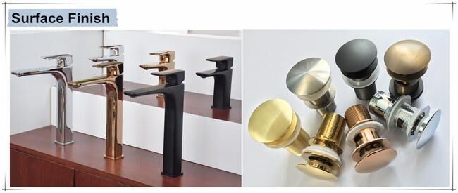 Brass Basin Drainer Plated Pop-up Basin Water Waste for Bathroom