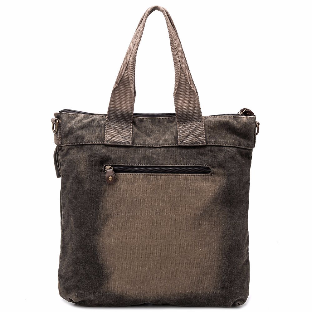 Canvas Tote Bag with Leather Trim for Europe Market