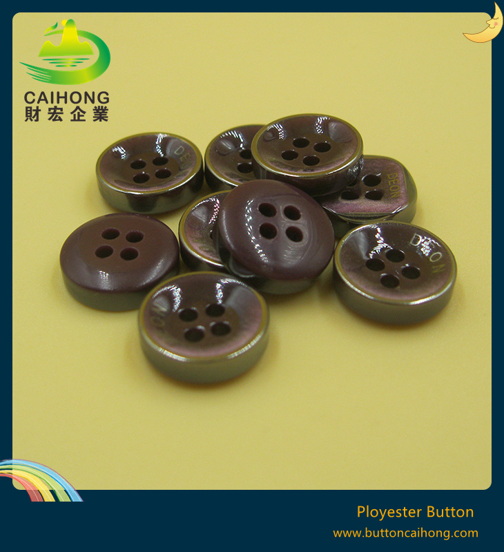 High Quality Men Shirt Button and Leser Logo Resin Plating Button for Garment