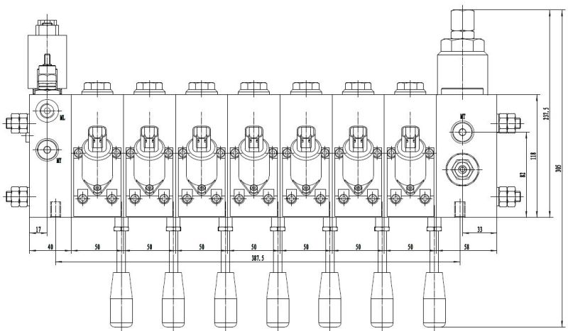 Electro Hydraulic Proportional Valve, Loading Sensitive Flow Sharing Control Valve, 100L Flow Control Valve,