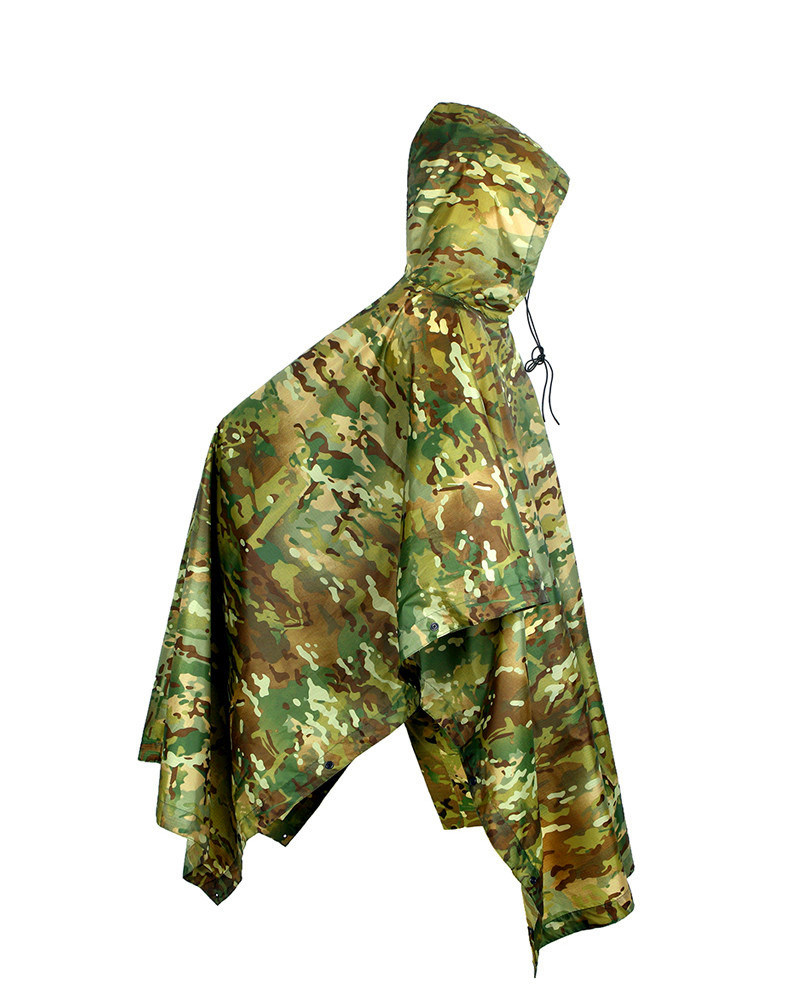 Military Rip-Stop Tactical Hunting Outdoor Camping Hiking Travelling Water-Proof Nylon Camouflage Multi-Functional Multi Color Poncho Raincoat Rain Suit