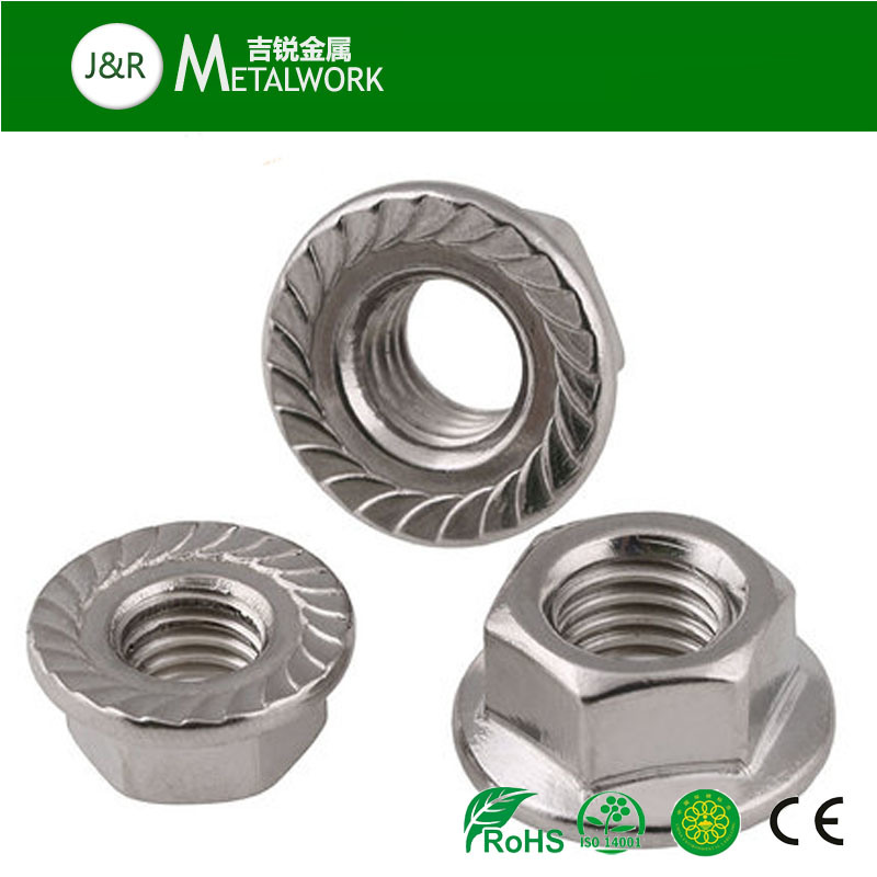 A2 A4 Stainless Steel Knurled Hex Flange Nut (DIN6923)