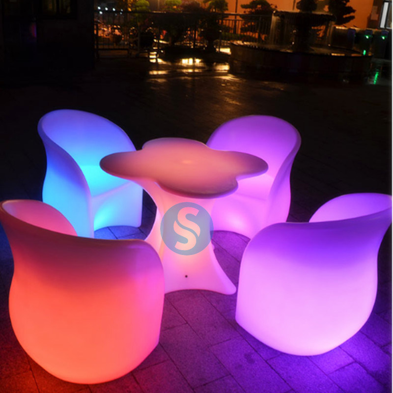 Promotion LED Chairs Table Plastic Furniture by Roto Molded Factory (SS-172)