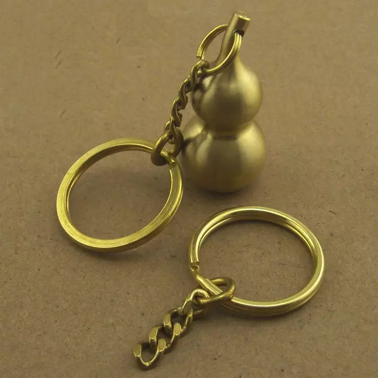 Bronze Zinc Alloy Gourd Car Keychain Cucurbit Round Hook Copper Keyring